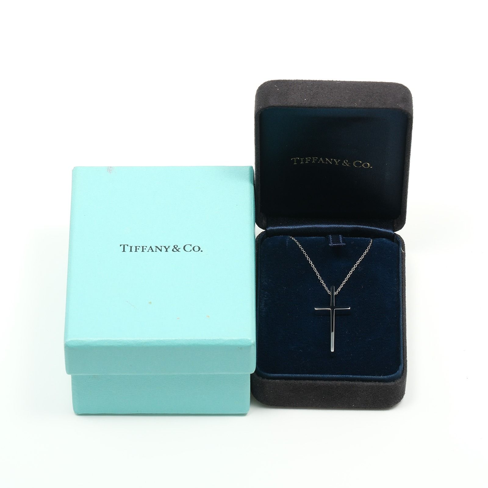 ティファニー Tiffany & Co. ネックレス メトロ クロス K18YG TIFFANY&Co.】ティファニー メトロクロス K18ホワイトゴールド