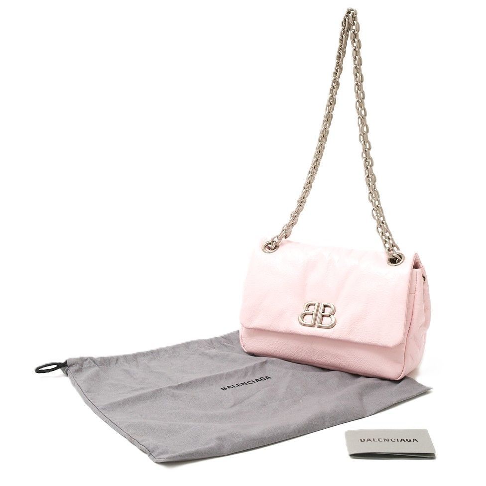 BALENCIAGA スモールモナコ スリングショルダーバッグ ピンク Balenciaga Women's Monaco S Sling Shoulder Bag In Pink