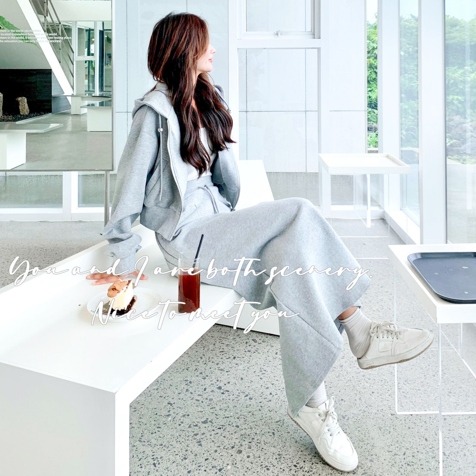 セットアップ スウェット フーディ ロングスカート 二点セット 秋 カジュアルFS5359