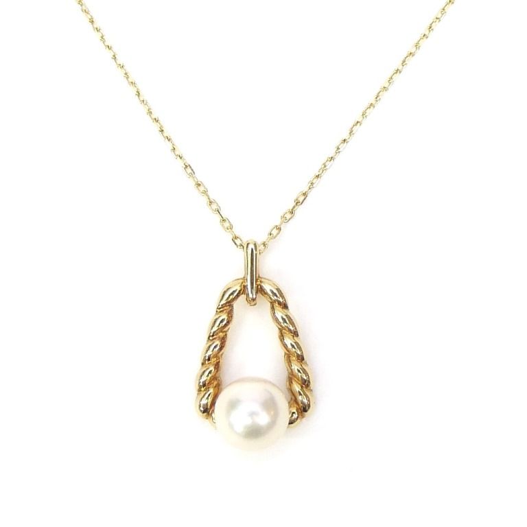 ミキモト MIKIMOTO ペンダントネックレス 18金 パール 真珠|ゴールド|K18YG
