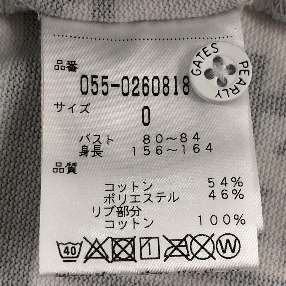 パーリーゲイツ 半袖ポロシャツ 白×黒 ロゴ総柄 レディース 0(S