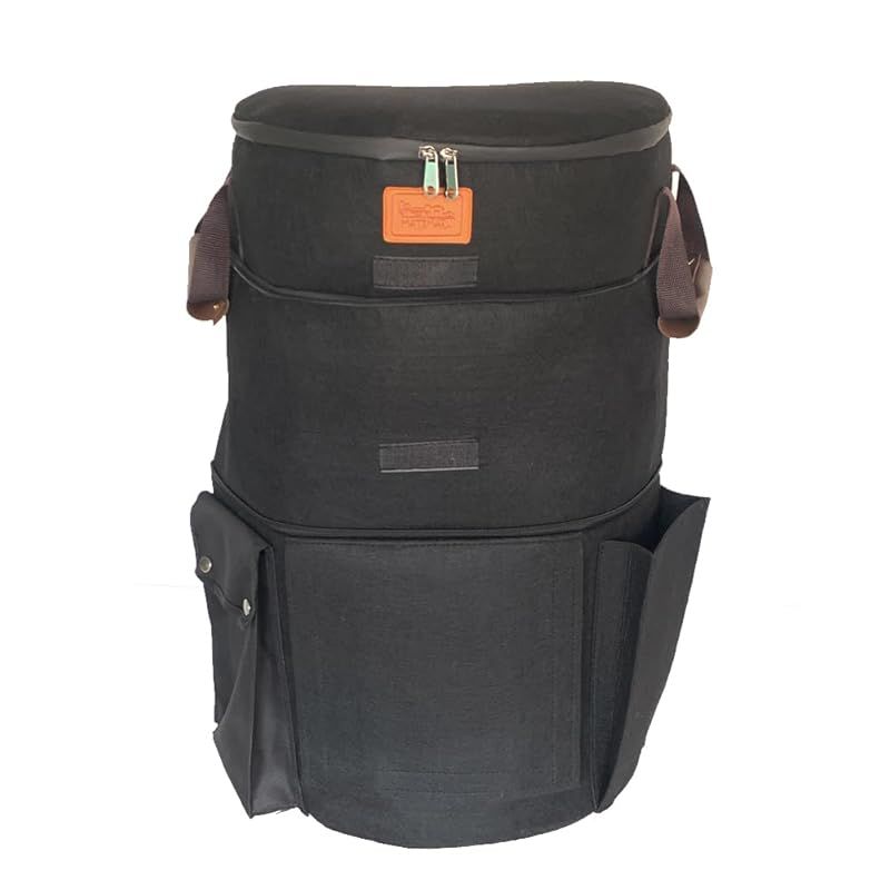 MATIMARU コンポスト バッグ (57L Black ポケット サイズ変更可能， 説明書) 家庭用 堆肥 屋外 カーメン君 0