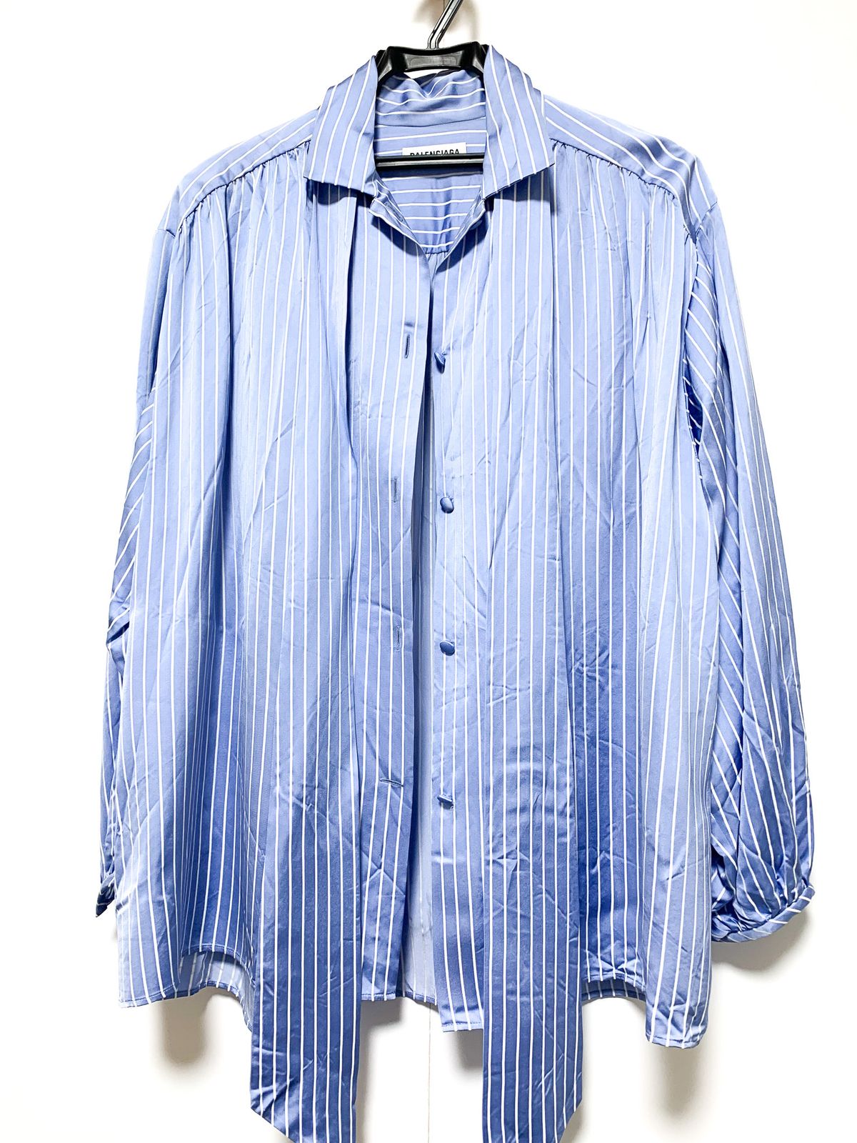 BALENCIAGA バレンシアガ 青 オーバーサイズ ストライプ シャツ ブラウス 長袖 602014 レディース 服 売れ筋商品|||アパレル BALENCIAGA バレンシアガ 青 オーバーサイズ ストライプ シャツ