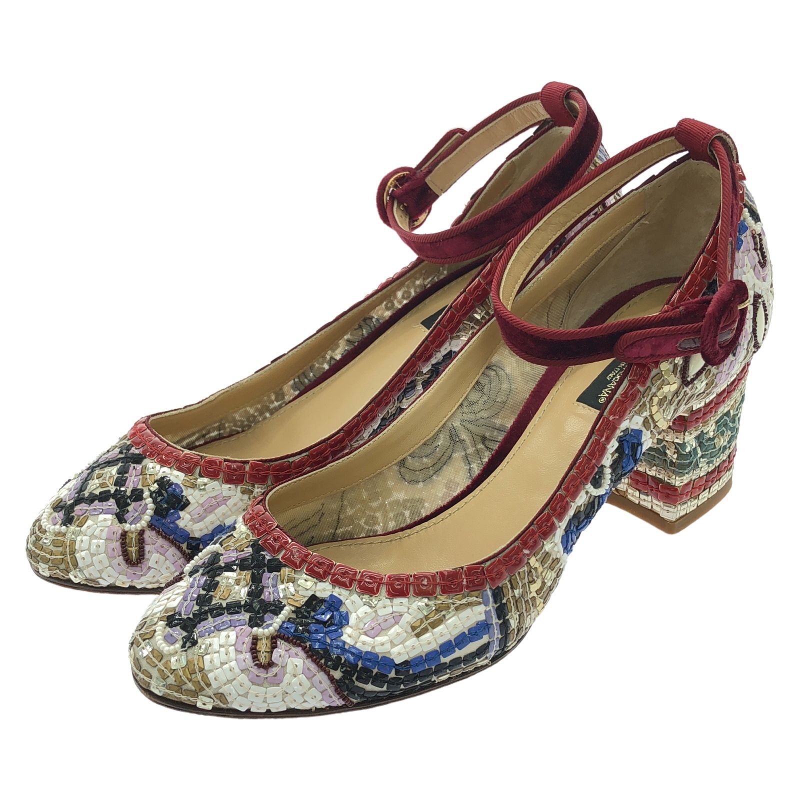 ドルチェアンドガッバーナ DOLCE - GABBANA その他靴 ビジュー刺繍ミュール その他 ビジュー刺繍ミュール レディース Used A