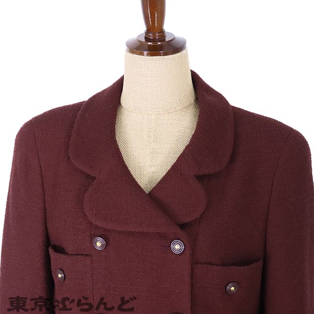 シャネル CHANEL ダブル ジャケット P05799V04335 ボルドー ウール