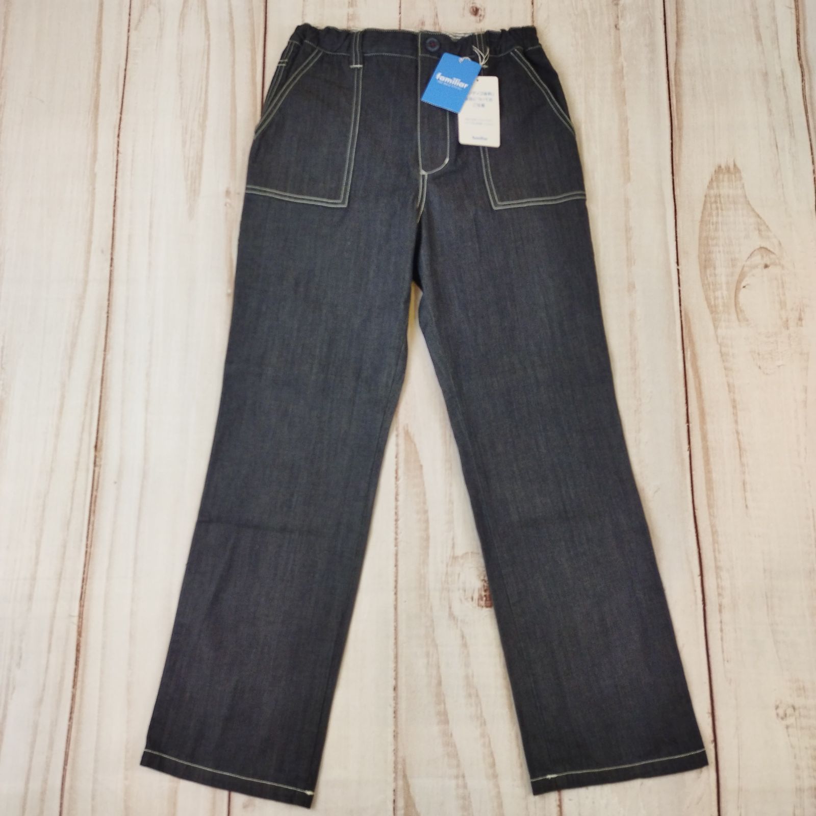 【新作新品・タグ付き・未開封】ファミリア　パンツ 90cm familiar ファミリア パンツ 90 デニム 9分丈 現行品 新品タグ付き