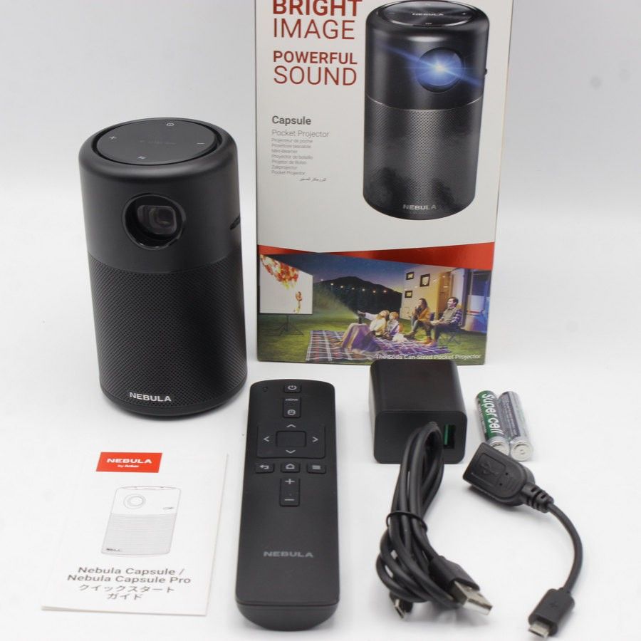 Nebula Capsule D4111512 （ブラック）プロジェクター本体 美品】Anker Nebula Capsule D4111512 ブラック モバイル