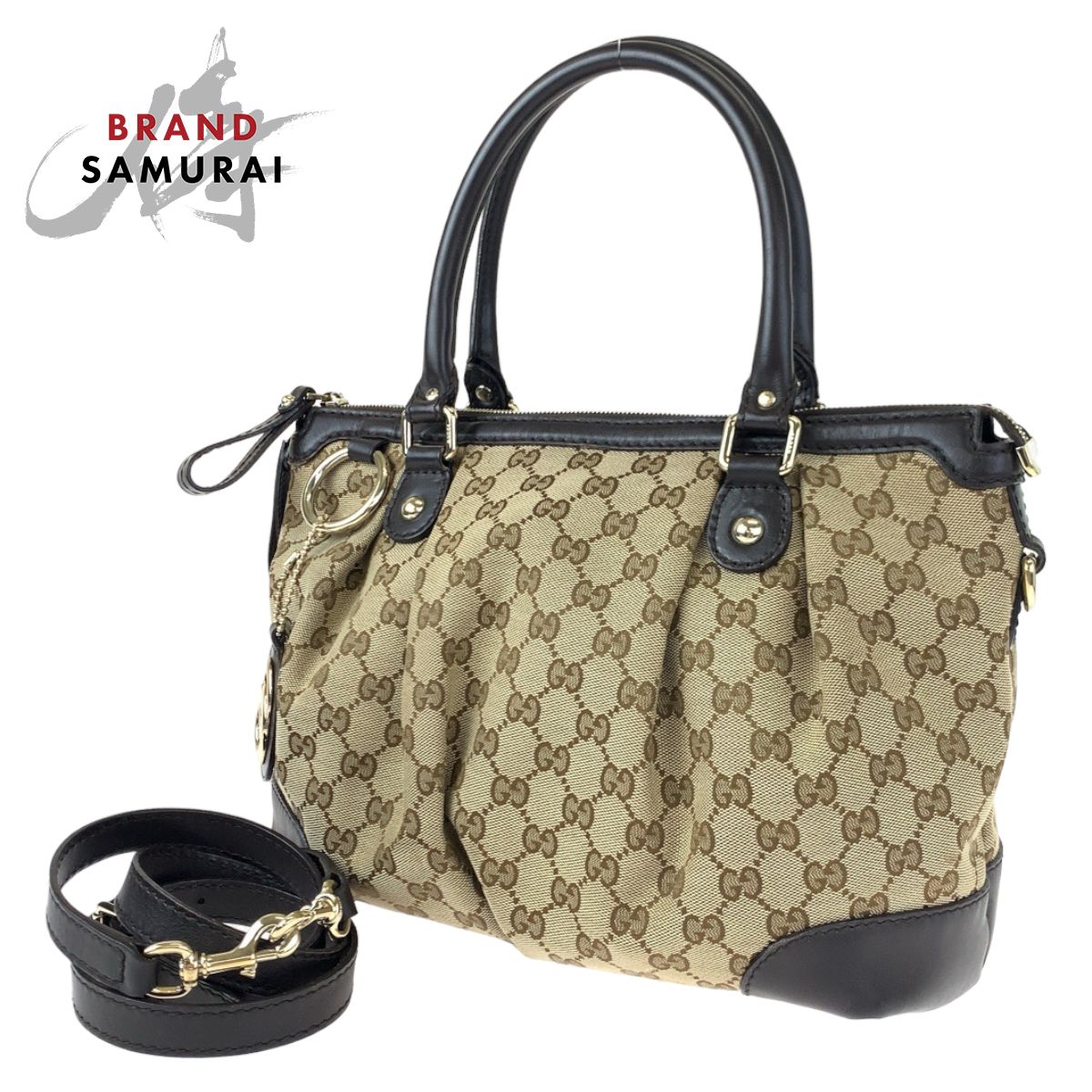 GUCCI GGキャンバスSUKEY 2wayショルダーバッグ247902茶