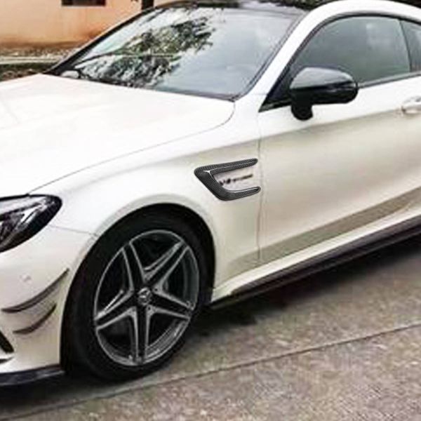 ベンツ W205 C205 C43 C63 AMG Coupe 2ドア リアルカーボン製 サイド フェンダーパネルカバー 2個セット