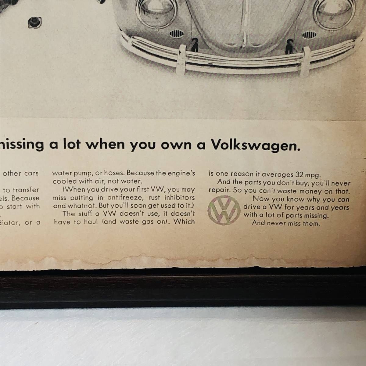 送料関税無料】 フォルクスワーゲン 1960年代 アメリカ ヴィンテージ 雑誌 広告 ポスター