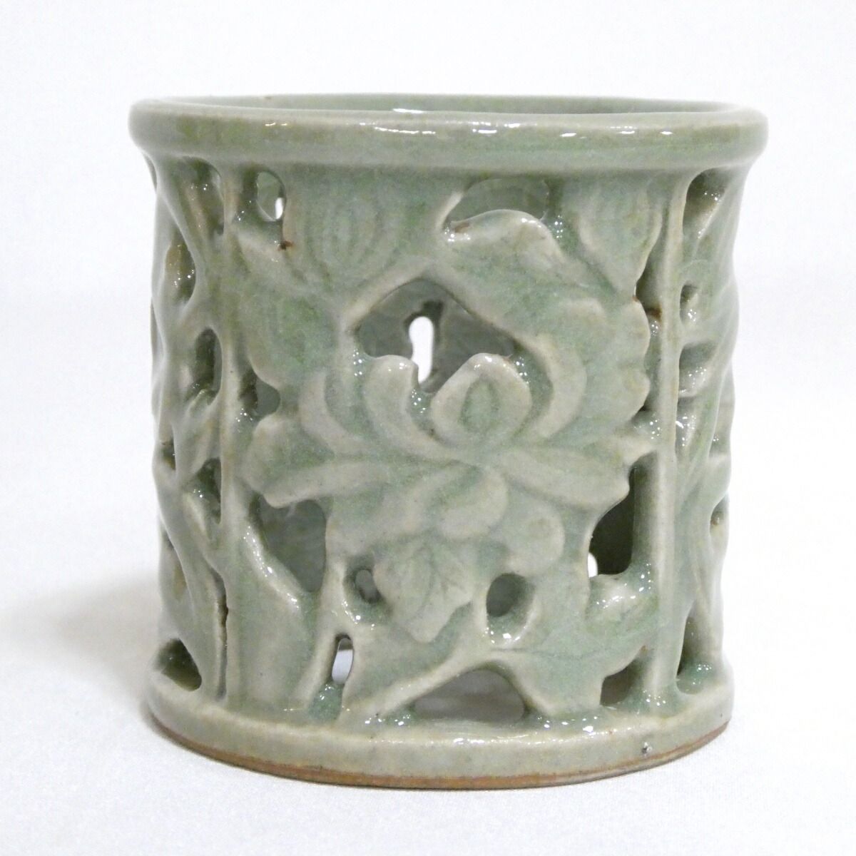 九月の特売品 韓国人間文化財 柳海剛作 高麗青磁 四君子 蓋置