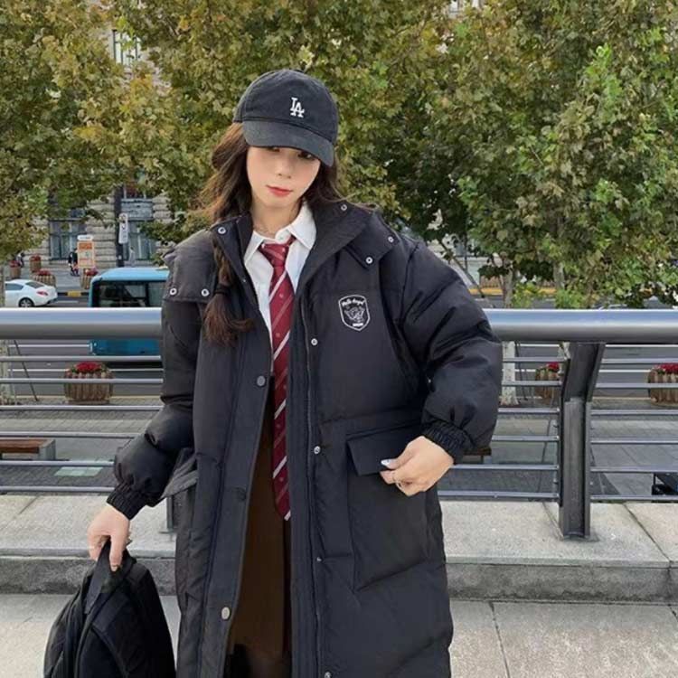 ダッフルコート スクールコート 中綿 レディース 秋冬 制服 学生 アウター コート 冬 ロングコート カジュアル フード付き スクール 保温 高校生  中学生 女子 DOOR 車用品・バイク用品 ダッフルコート スクールコート 中綿 女の子 レディース 高校生 中学生 女子 通学 [HUALIANYI] キルティングジャケット レディース ロング丈 中綿ジャケット キルティング フードコート 長袖 綿服 ダウン