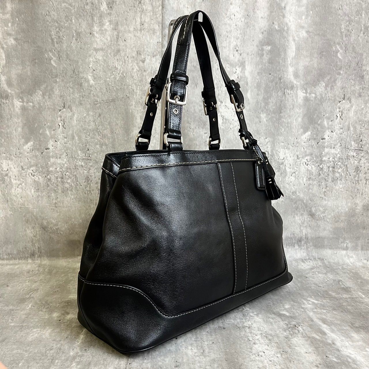 極美品✨ コーチ トートバッグ ダブルハンドル シグネチャー レザー