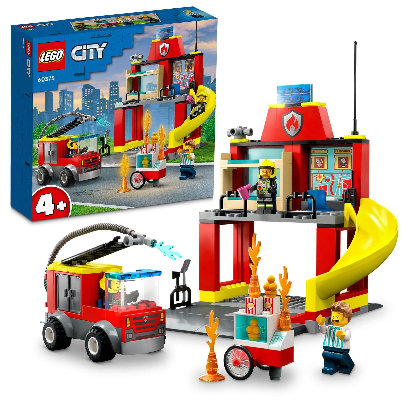 レゴ(LEGO) シティ 消防署と消防車 誕生日プレゼント 60375 おもちゃ ブロック プレゼント レスキュー 乗り物 のりもの 男の子 女の子 4歳以上 [消防署と消防車 01]
