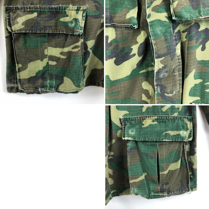 00s USMC アメリカ軍 ミリタリージャケット BDU Coat Hot Weather Camoflage pattern リップストップ オリーブ系 メンズM 古着 n051809