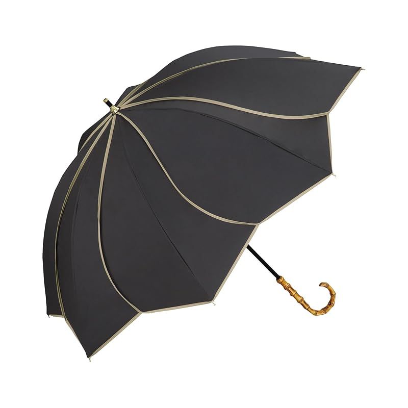 Wpc. 最強の日傘 UVO ウーボ 長傘 8K フローラル ブラック 遮光率＆UVカット率 UPF50＋ 遮熱 晴雨兼用 親骨55cm 軽い 大きい 丈夫 通勤 通学 旅行 レディース 女性 バンブー 持ち手 おしゃれ UVO8K-05 1