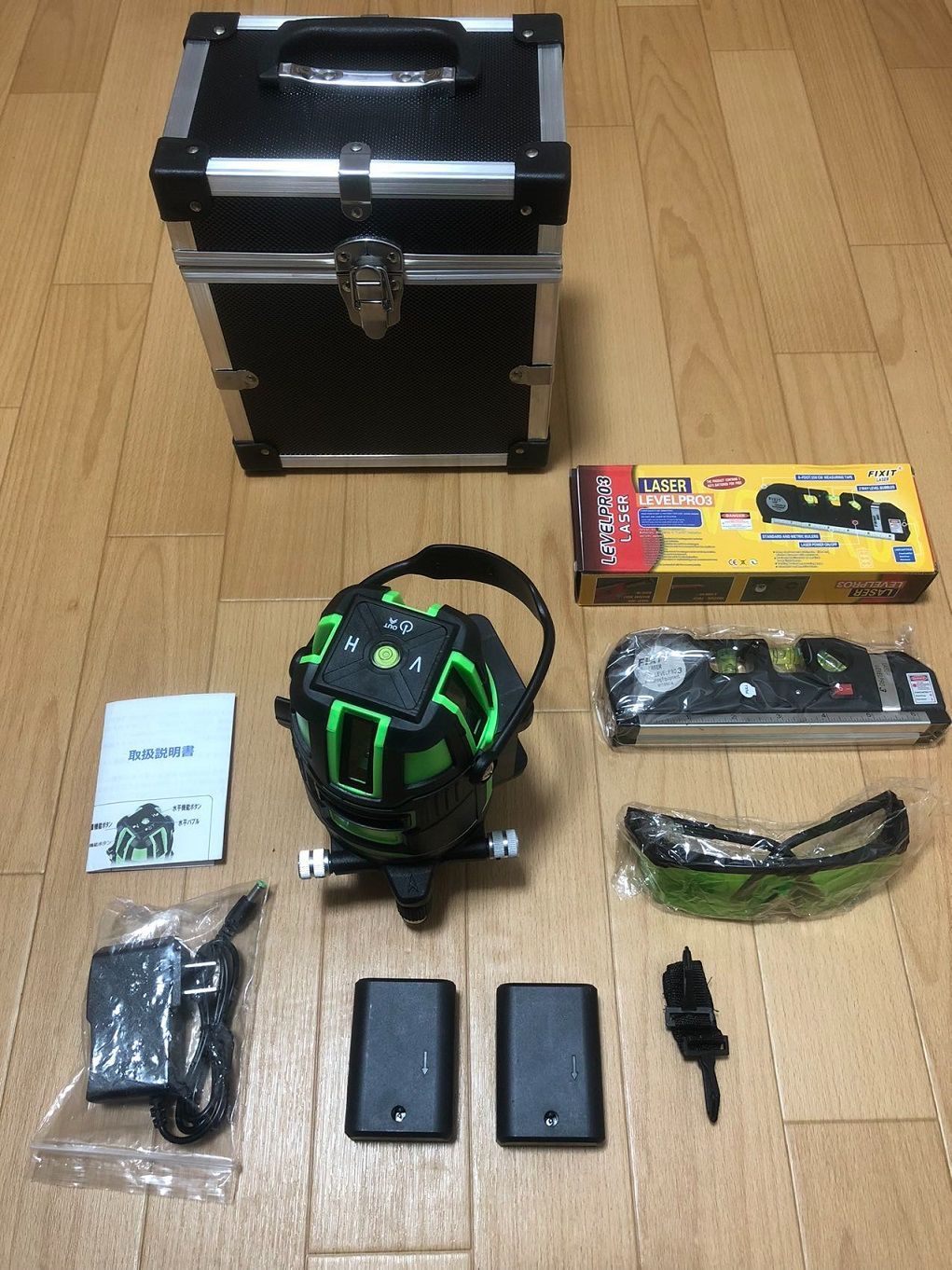 5ライン6点 グリーンレーザー墨出し器 墨出器 墨出し機 測定器 水平器 水準器 墨だし器 自動補正機能 高輝度 高精度 水平器付き BRIGHTFACE_UK