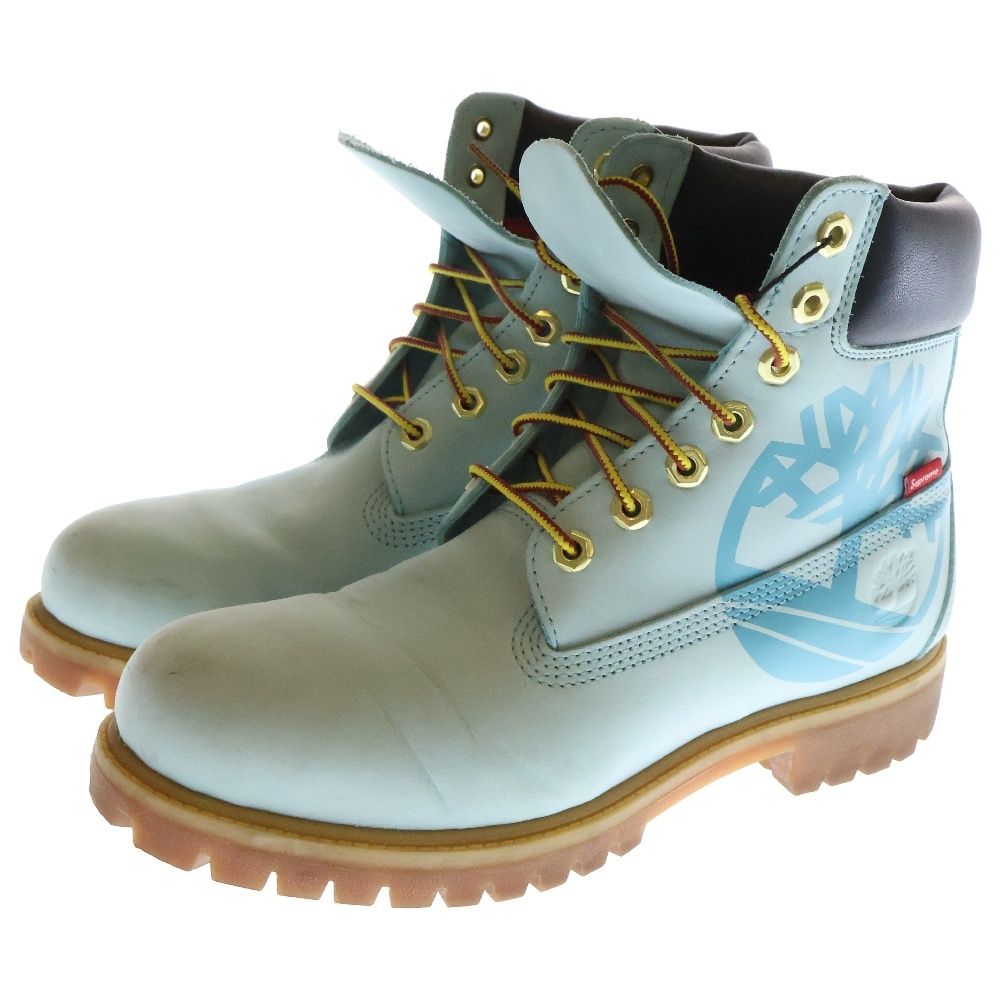 SUPREME シュプリーム 20AW ×Timber land Big Logo 6‐lnch Premium Boot ティンバーランド ビッグロゴ プレミアム ブーツ ハイカットブーツ ライトブルー US8.5/26.5cm SUPREME (シュプリーム) 20AW ×Timber land Big Logo 6‐lnch Premium