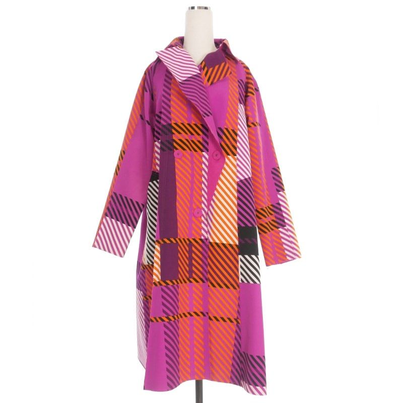 イッセイミヤケ ISSEY MIYAKE ボンディング リバーシブルコート ジャケット 断ち切り 2 ピンクパープル IM33FA504