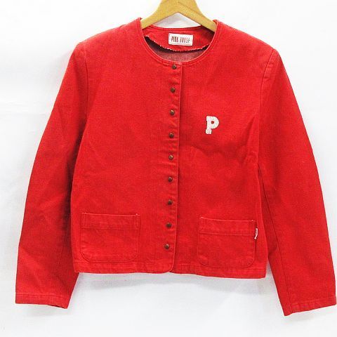 PINK HOUSE ピンク ハウス ノーカラー デニムジャケット カラーデニム