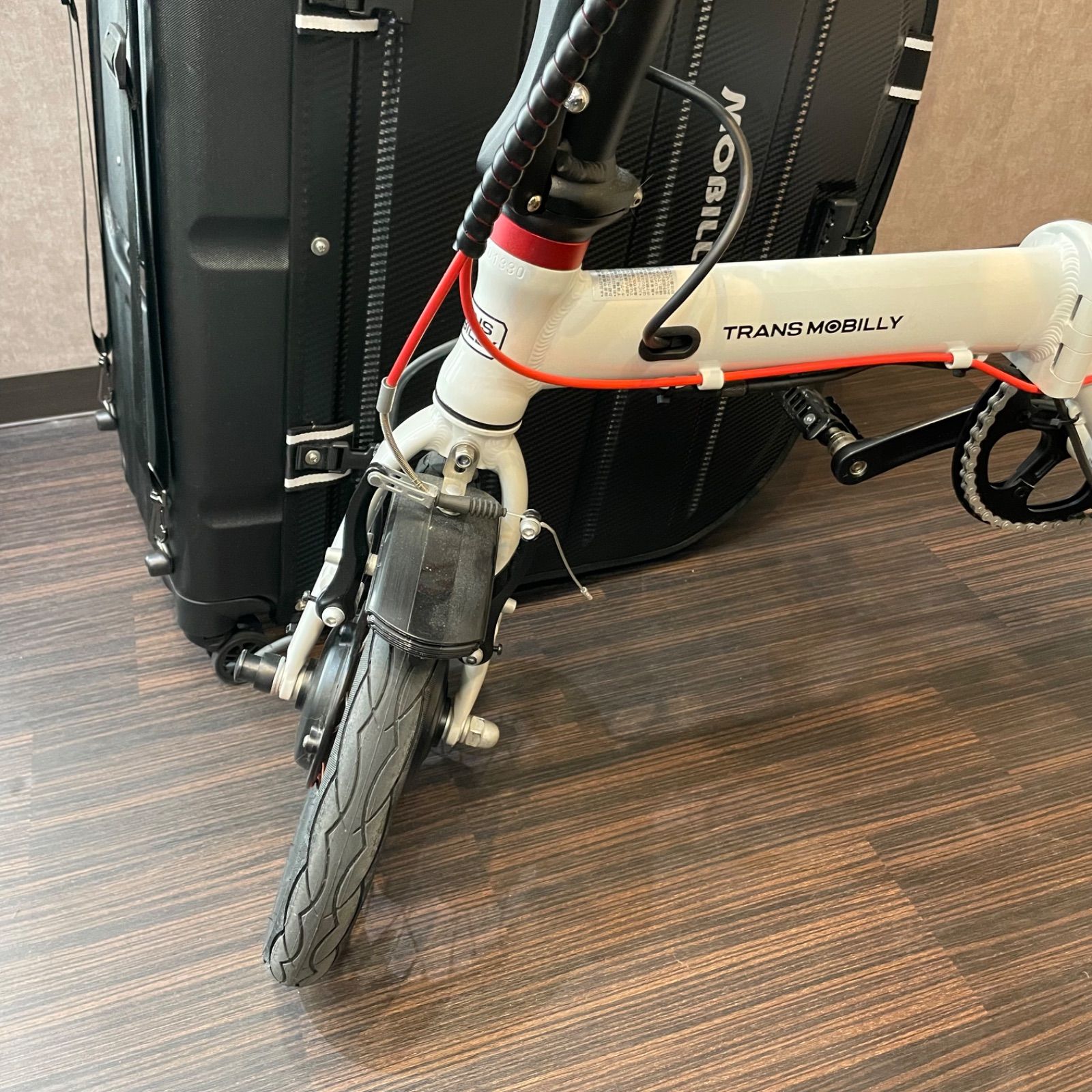 トランスモバイリー電動自転車 旅行セット AL-FDB140E-N 白 美品 