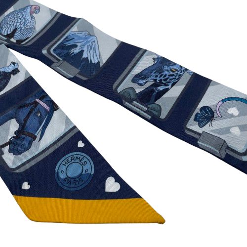 エルメス ツイリー エルメス・ストーリー マリン / グレー / ゴールド  