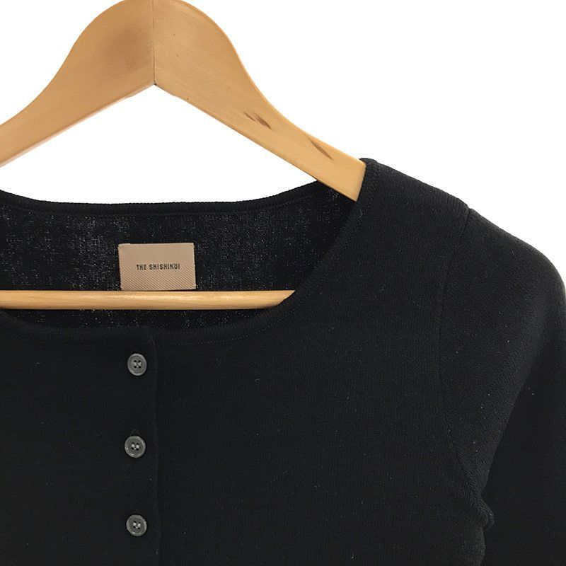 THE SHISHIKUI コットンリブショート丈カーディガンBLACK THE SHISHIKUI コットンリブショート丈カーディガンBLACK THE