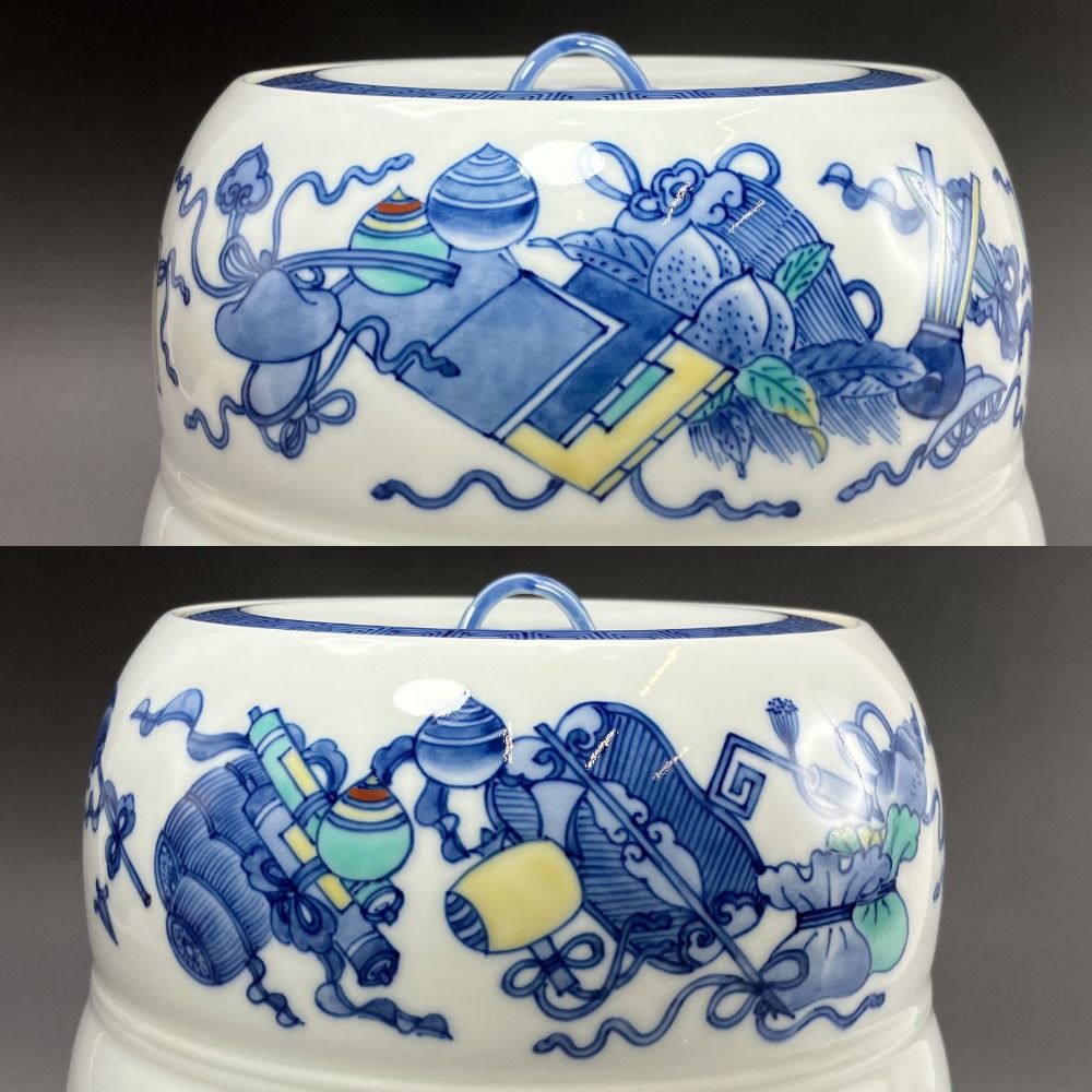 色鍋島宝絵水指