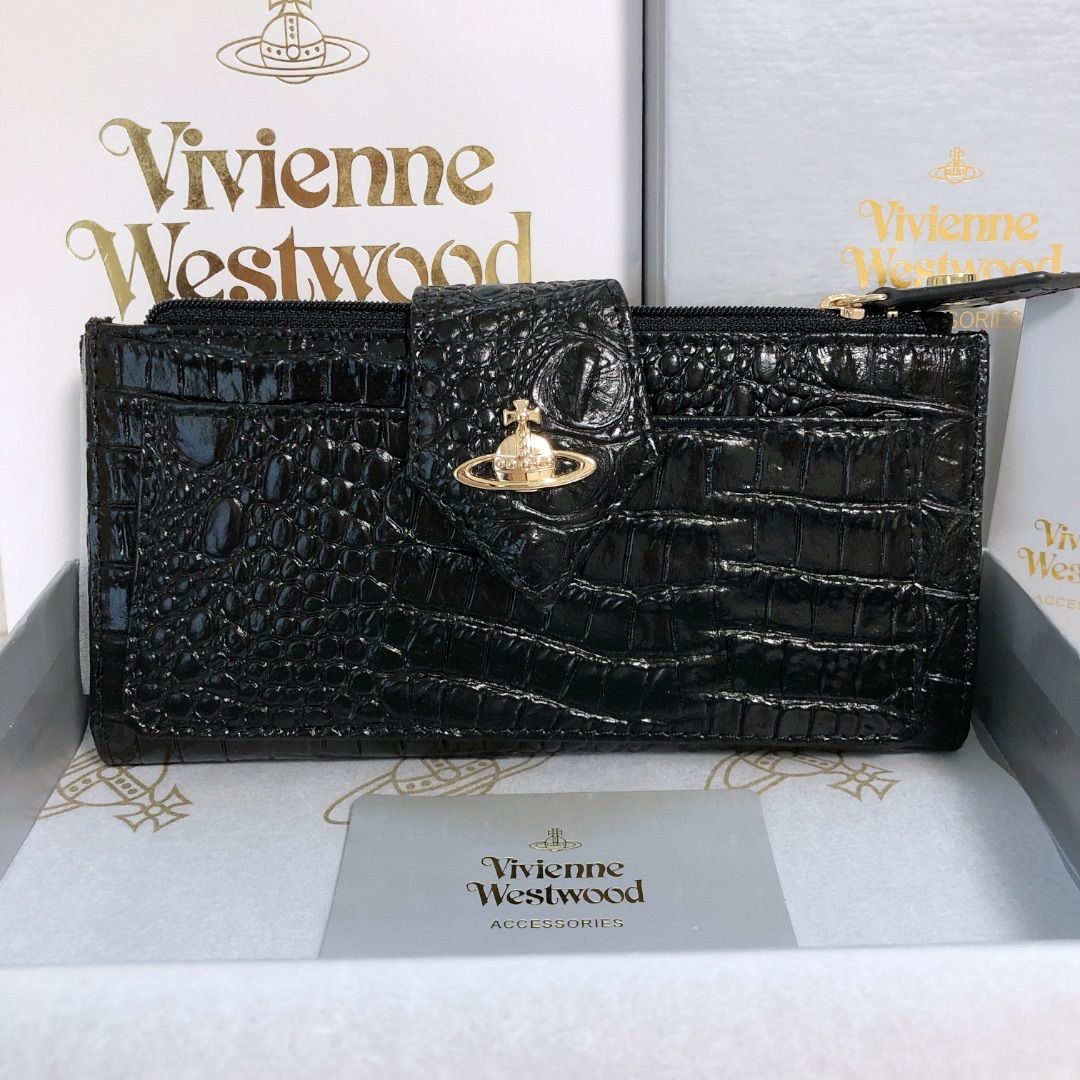 新品☆ヴィヴィアンウエストウッド Vivienne 正規品 長財布 クロコ調