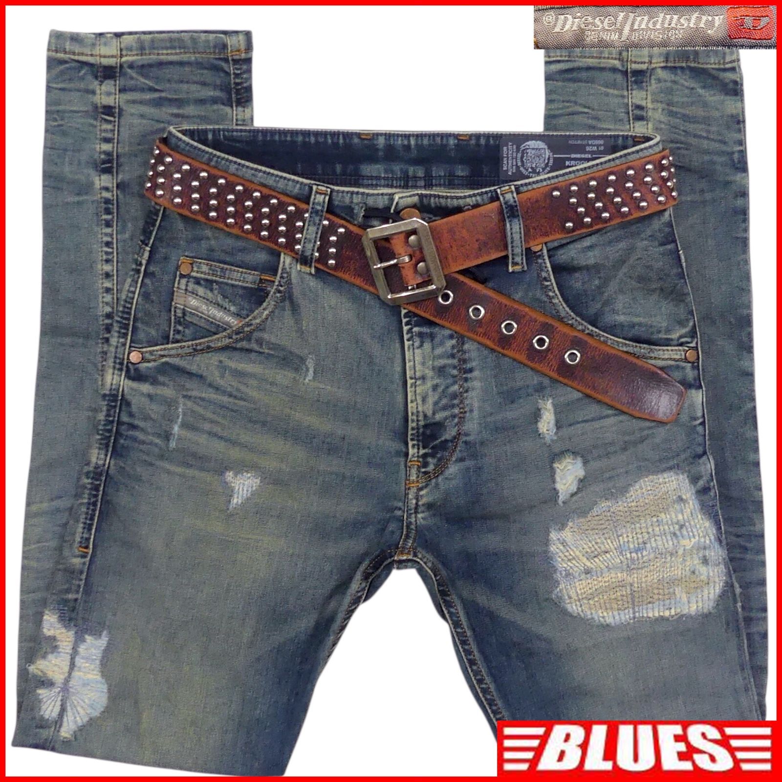 DIESEL ディーゼル W26 スキニー KEOOLEY-CB-NE ダメージ加工 デニム ジーンズ スリム 古着 メンズ デニム_