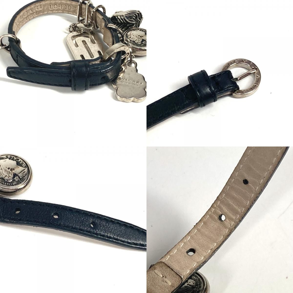 BVLGARI ブルガリ ブレスレット アイコン ロゴ チャーム レザー