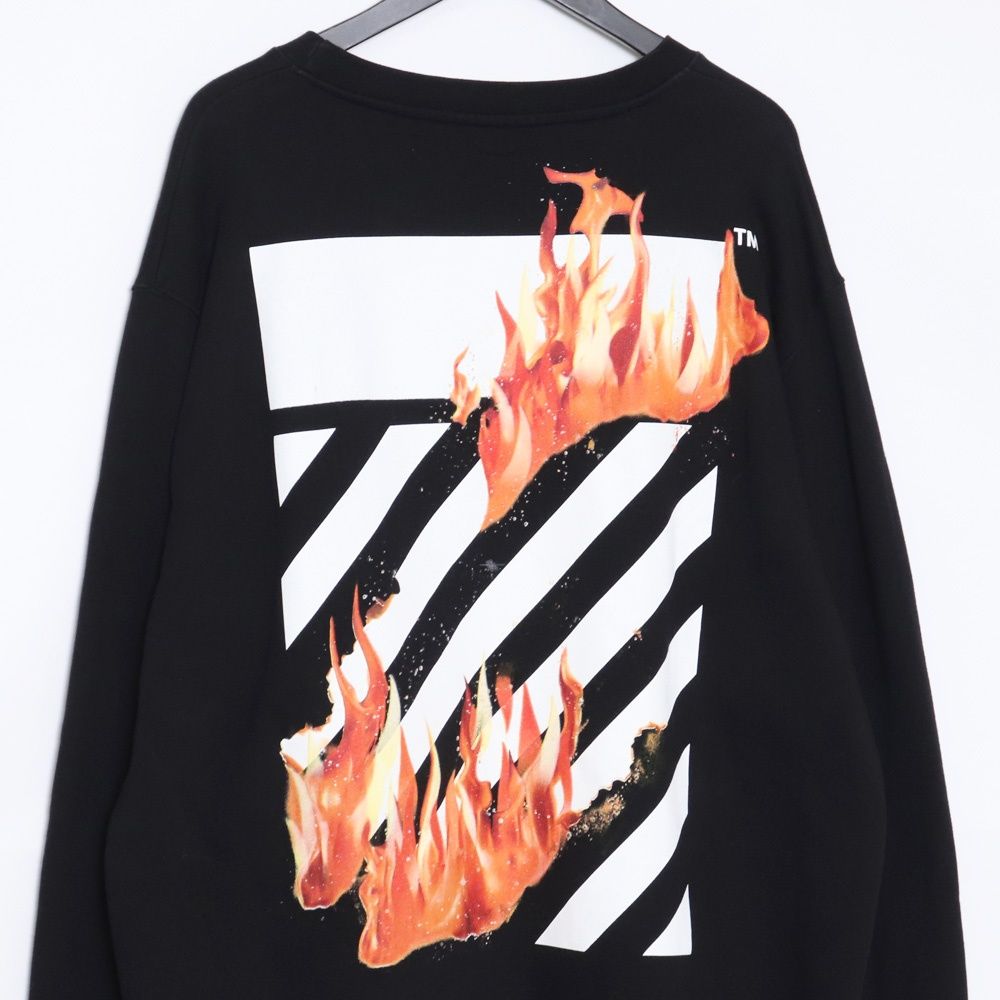 OFF-WHITE ダイアゴナルファイアークルーネックスウェットトレーナー