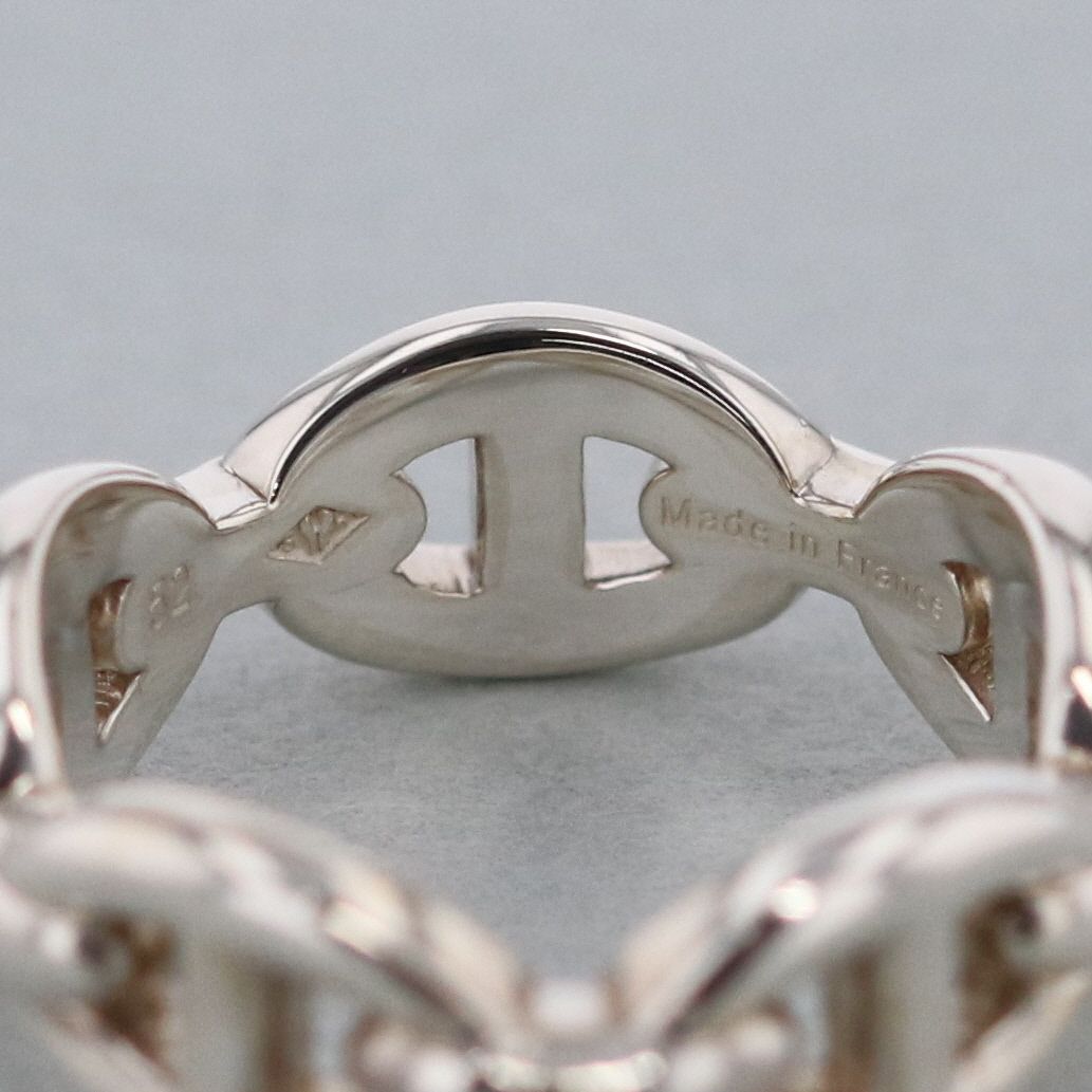 美品　エルメス HERMES シェーヌダンクル アンシェ　51号　シルバー925 エルメス シェーヌダンクル アンシェネ リング #51 シルバー シルバー
