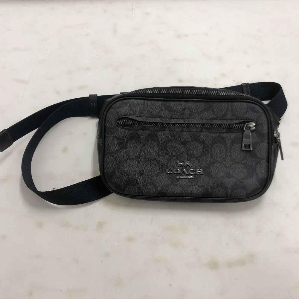 02w19530 コーチ COACH エリアス ベルト バッグ シグネチャー チャコール メンズ コインケース ウエストバッグ CJ506 品