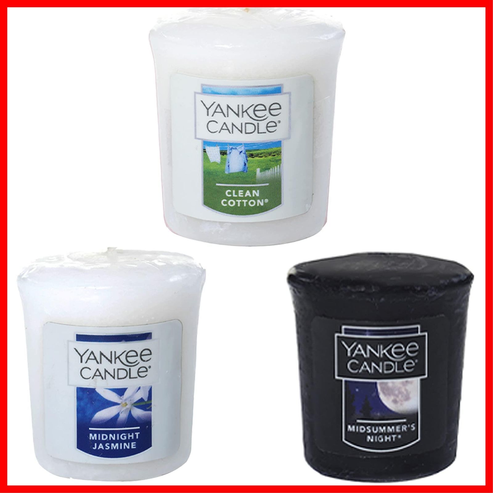 【特価】ヤンキーキャンドル サンプラー お試しサイズ 3種セット 香り【 クリーンコットン ミッドナイトジャスミン ミッドサマーズナイト