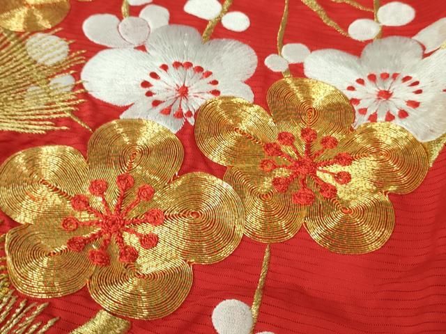 ⚫︎mk-1287　引き振袖　お引きずり　金駒刺繍　アンティーク　2-17 平和屋本店□極上 夏物 お引きずり・お引き摺り・引き振袖 絽 駒