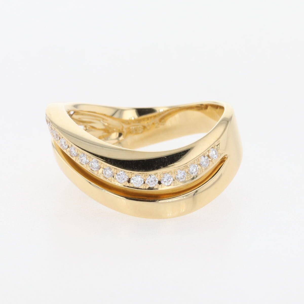 メレダイヤ デザインリング YG イエローゴールド 指輪 リング 14.5号  