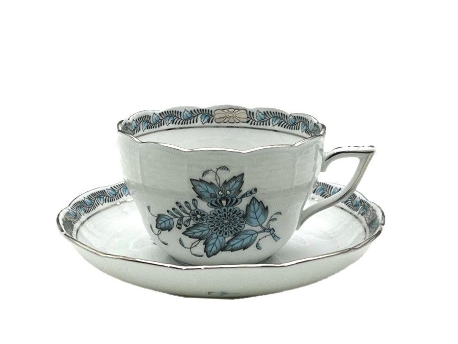 ▽Herend ヘレンド アポニー ターコイズ プラチナ カップ＆ソーサー 00740 WWW_USTAUSTRALIA_COM_AU