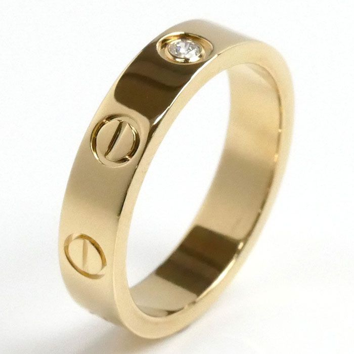 カルティエミニラブリングイエローゴールドダイヤモンド1p 48