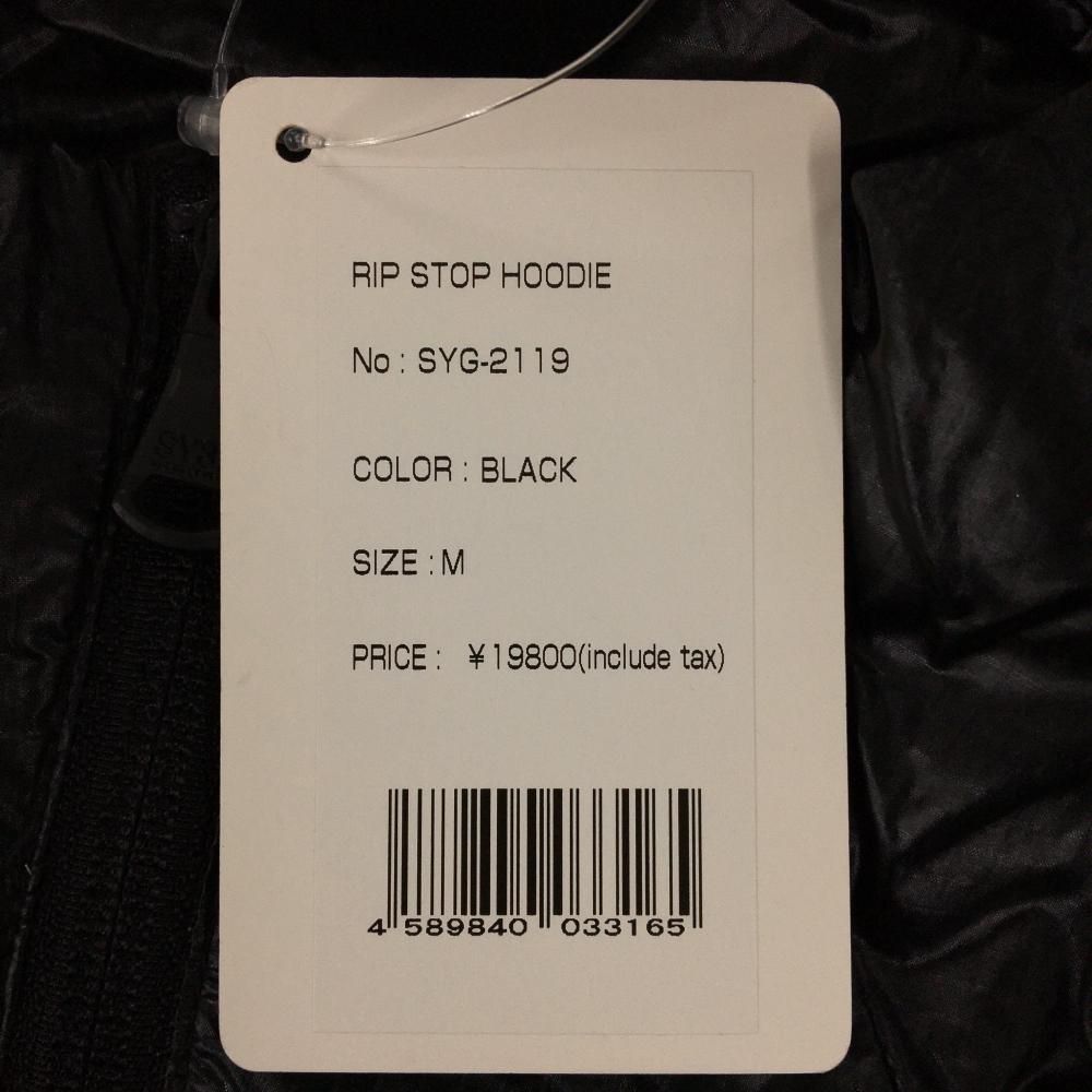 SY32 ナイロンジップパーカー 黒×白 ロゴプリント ナイロン100％ メンズ M ゴルフウェア SY32 BY SWEET YEARS LLC-HASEGAWATOSO_COM