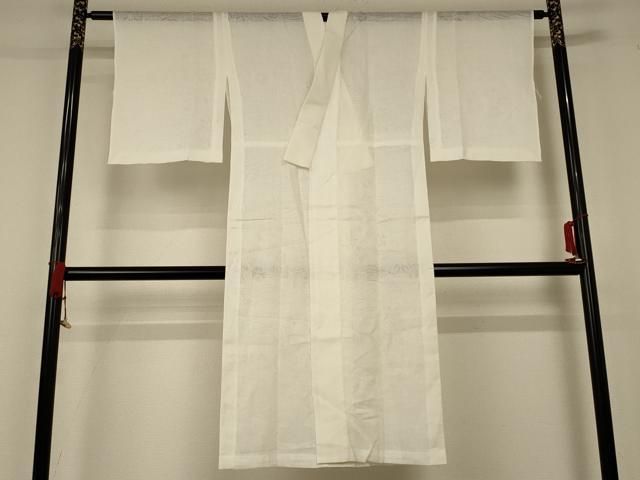 平和屋着物＊夏物 長襦袢 紗 草花文 象牙色 麻 AABB6796jd