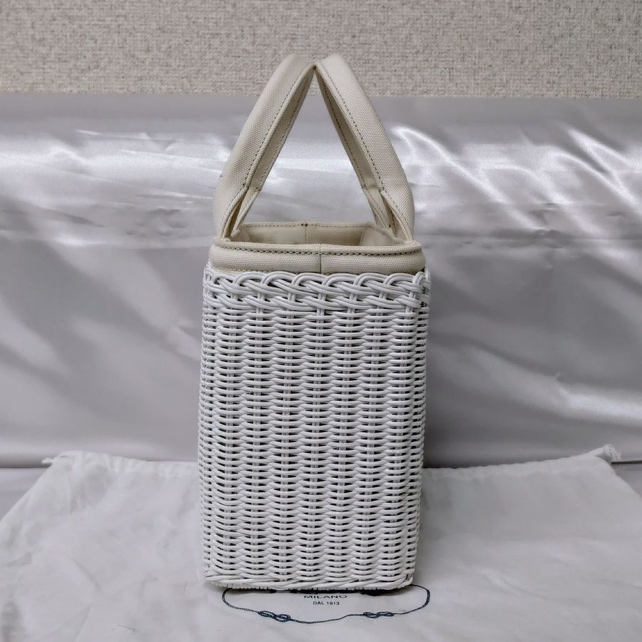 プラダ カナパ ウィッカー かご バッグ 2way ショルダーバッグ