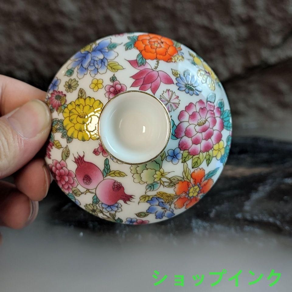 未使用品 景徳鎮琺瑯彩浄土蓮華馬蹄蓋碗 中国美術 湯呑み 茶器 茶杯 煎茶道具 未使用品 景徳鎮琺瑯彩浄土蓮華馬蹄蓋碗 中国美術 湯呑み 茶器