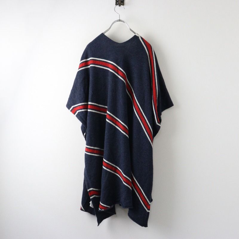 Loropianaネイビー カシミヤポンチョ 45Rカシミヤのアランポンチョ: WOMEN｜45R