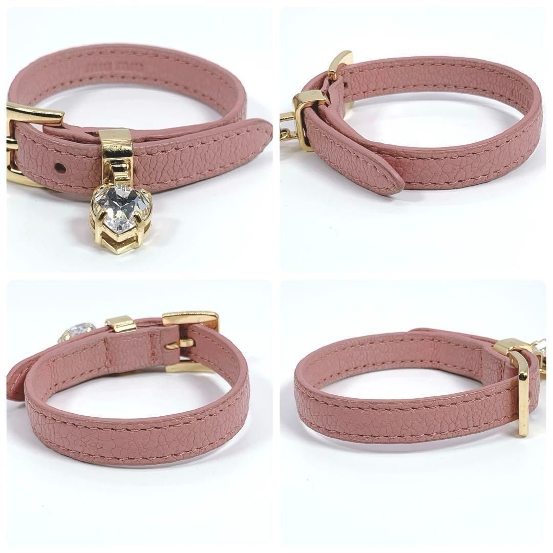 MIU MIU ミュウミュウ レザー ブレスレット ピンク ハート