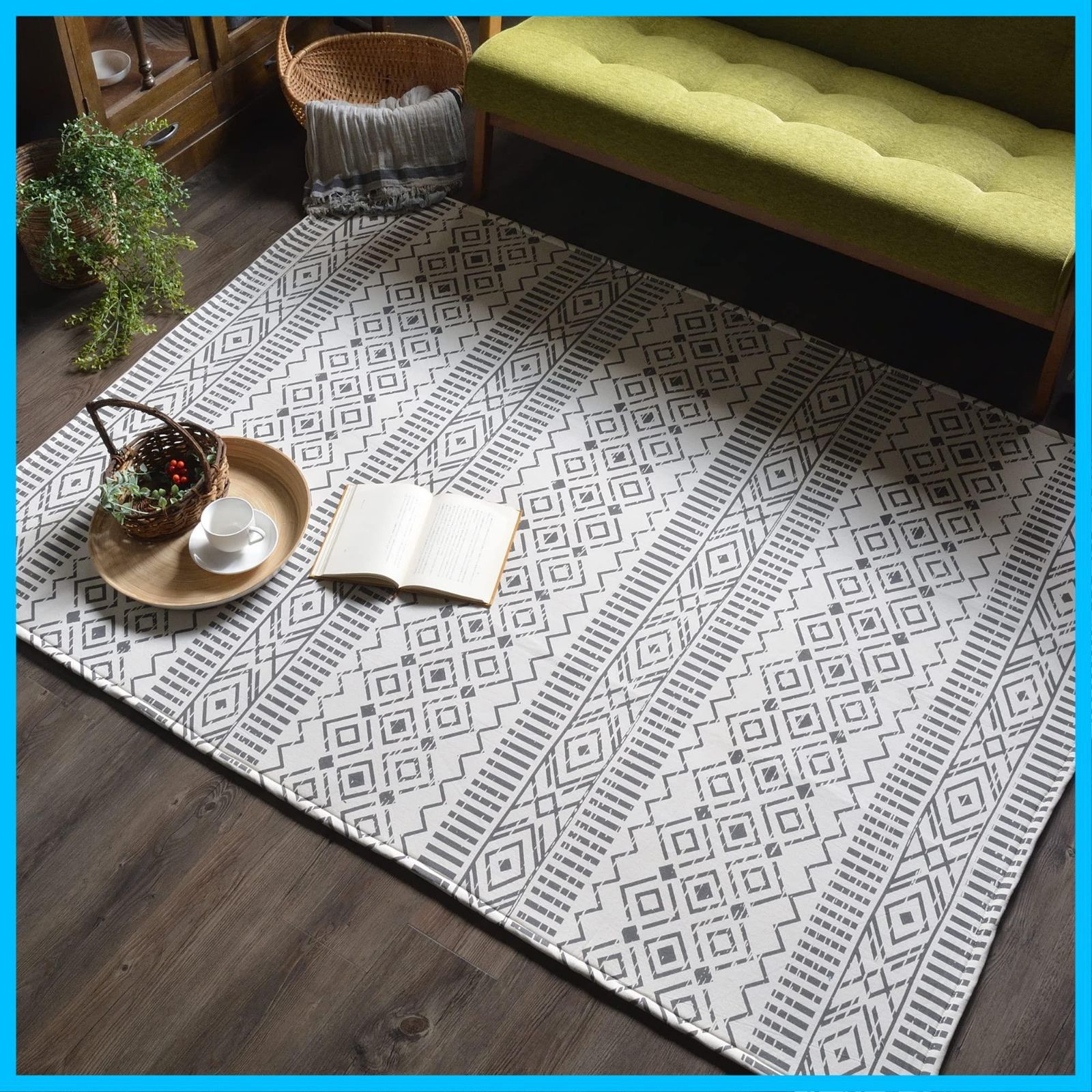 【在庫処分】北欧 カーペット 厚手 ラグ 洗える 1.5畳 プリラグ ＲＵＧＳ‐ＦＡＣＴＯＲＹ 130x180cm B アイボリー