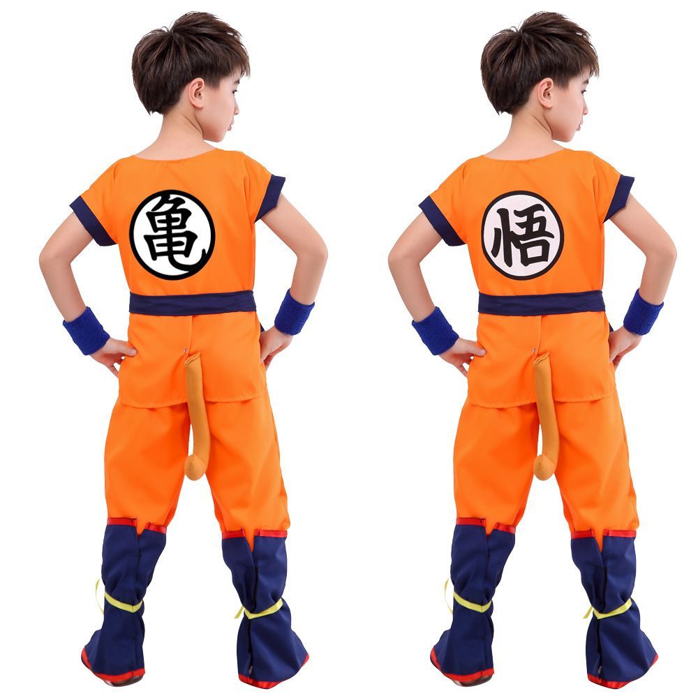 ドラゴンボール 子供 コスプレ 亀文字 悟文字 ハロウィン 仮装 孫悟空 武道着 亀仙流 ハロウィンコスプレ こすぷれ 文化祭 パーティー 変装 6点セット男女兼用 プレゼント