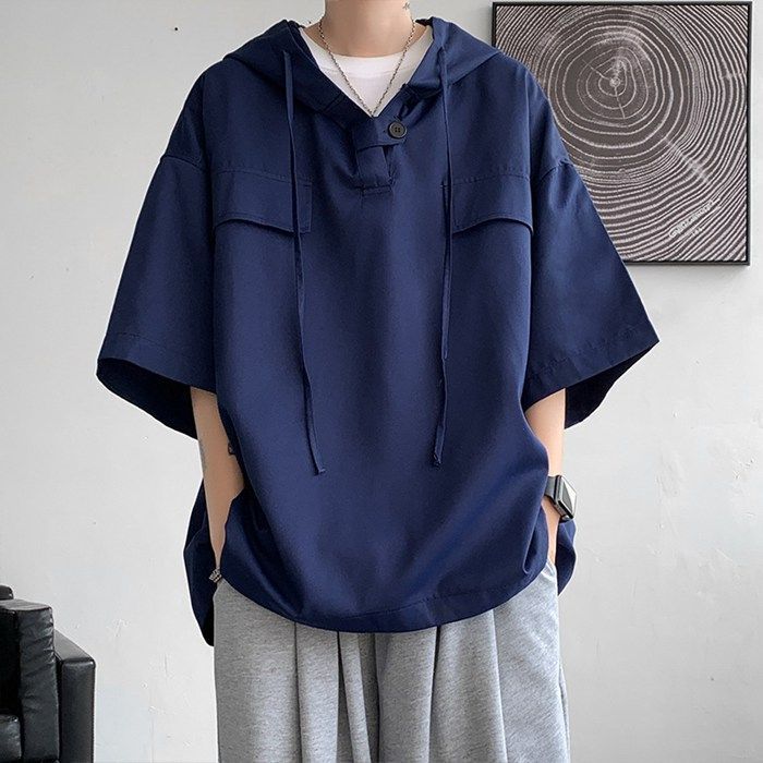 パーカー 半袖 メンズ 夏服 無地パーカー 大きめ ゆったり 30代 40代 50代 プルオーバー スポーツ Tシャツ 半袖パーカー 男性 カジュアル メンズファッション トップス 薄めパーカー おしゃれ 