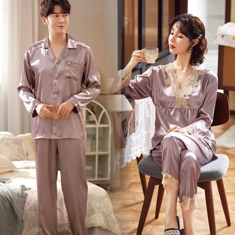 男女2着セット パジャマ ペアパジャマ カップル 上下セット 春