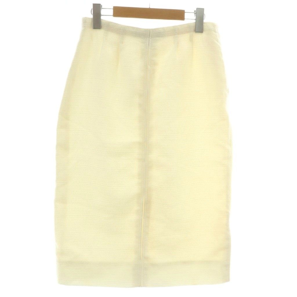 ルイヴィトン LOUIS VUITTON タイトスカート ツイード ひざ丈 40 L 白 ホワイト |XZ GY18